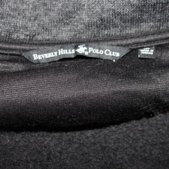 Beverly Hills Polo Club 1/4 Zip Up Sweater Gray Knit Mock Neck - Picture 4 of 4
